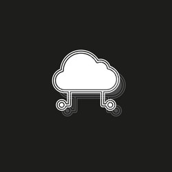 hosting cloud icon computing technology web vector image