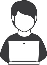 Man Using Laptop Computer vector