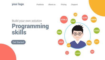 Programmer flat design graphic vector