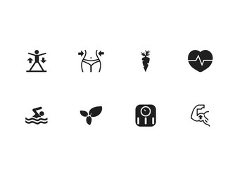 set of 8 editable exercise icons includes symbols vector image