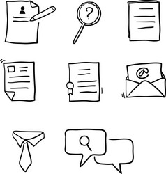 simple set interview related line icons vector image