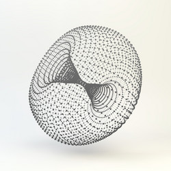 torus molecular lattice connection structure 3d vector image