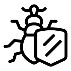 antivirus software protecting computer from bug vector image