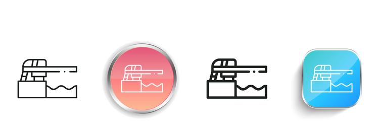 diving board icon thin linear regular and button vector image