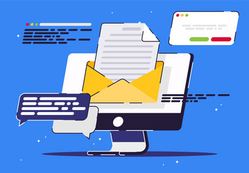 monoblock with an incoming email notification vector image