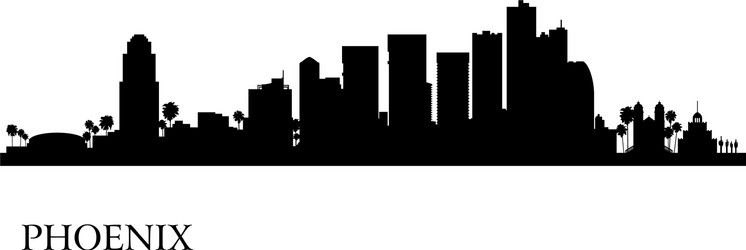 Phoenix City Skyline Silhouette Vector Image