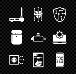 Set router and wi-fi signal processor cyber vector