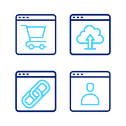 set line create account screen browser window vector image