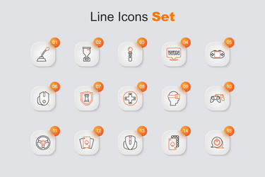 set line power button playing cards computer vector image