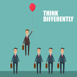 think differently in business concept vector