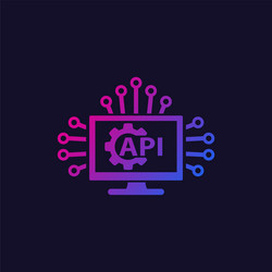 api and software integration icon vector