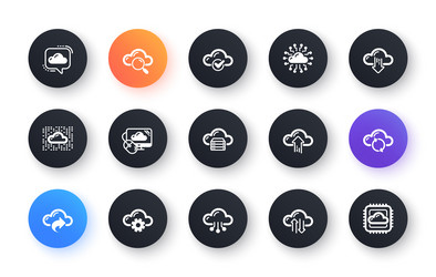 computer cloud icons hosting computing data vector image
