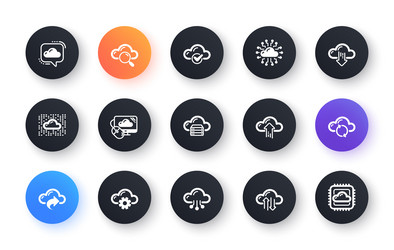 Computer cloud icons hosting computing data vector