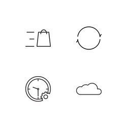 Data analytics linear icons set simple outline vector