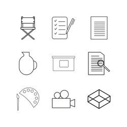 Design elements linear icon set simple outline vector