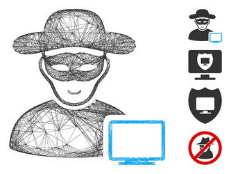 network computer hacker mesh vector image