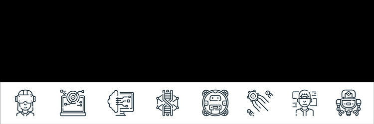 robotics line icons linear set quality vector image