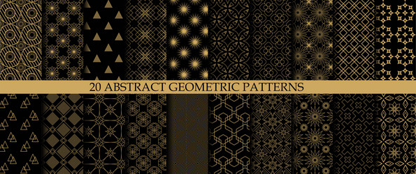 set of 20 abstract geometric pattern vector image