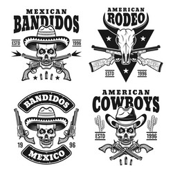 Wild West Emblems & Silhouettes Vector Image