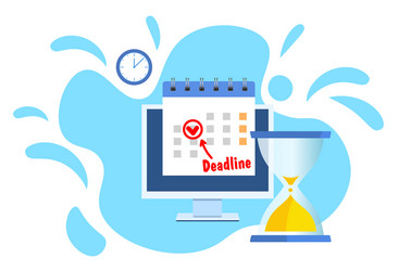 calendar date as deadline notification on computer vector