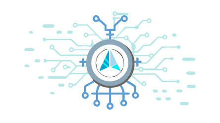 digital core abstract tech sphere with circuit vector image