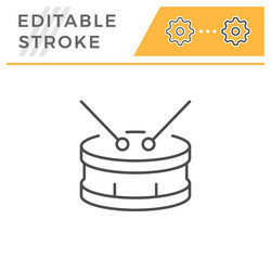 Drum instrument line style icons Royalty Free Vector Image