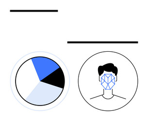 facial recognition technology and data vector image