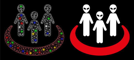 flare mesh network alien community icon with flash vector image