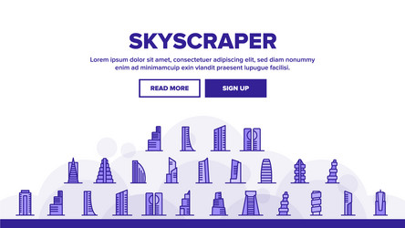 House architectural exterior landing header Vector Image