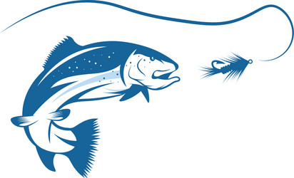 trout fish and lure design template Vector Image