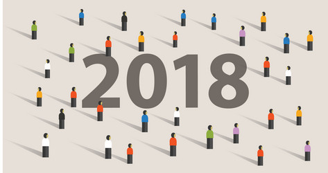 2018 new year resolution and target crowd looking vector