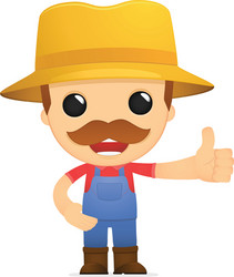 Funny farmer cartoon Royalty Free Vector Image
