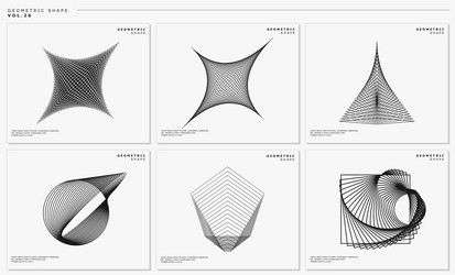 Dynamic line blend abstract design template set vector