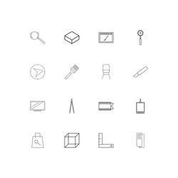 creative process and design linear thin icons set vector image