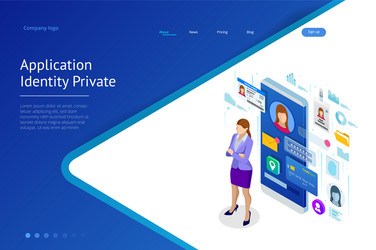 isometric personal data information app identity vector image
