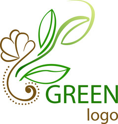 Logo with leaf vector