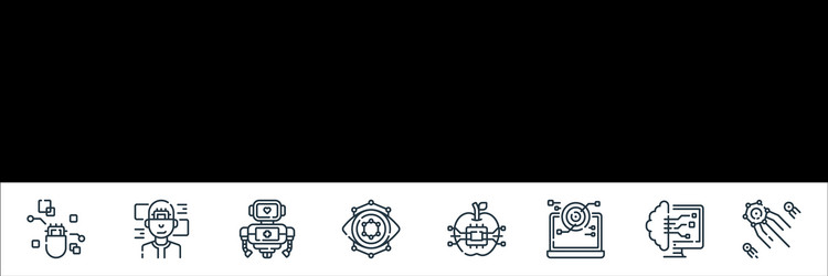 robotics line icons linear set quality vector image