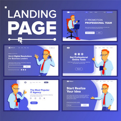 landing set main web page design website vector image
