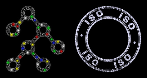 rubber iso watermark and light network binary vector image