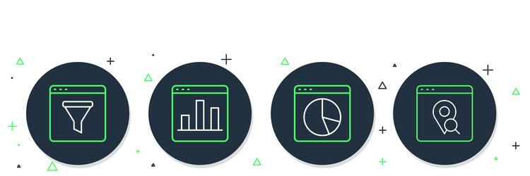 set line graph chart infographic browser window vector image