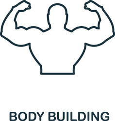 Body building icon thin outline style design from vector