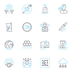 computerized systems linear icons set automation vector