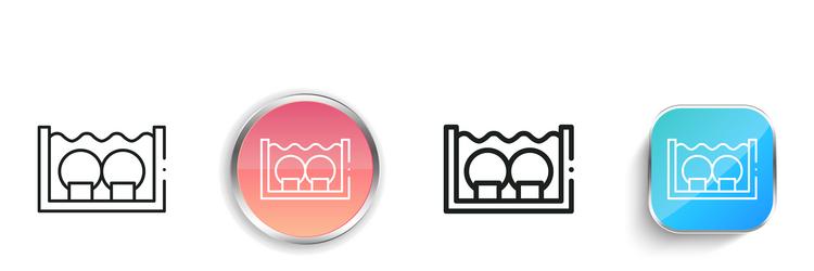 diving ring icon thin linear regular and button vector image