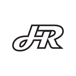 h r script letter lines design vector image
