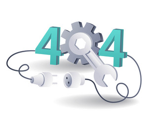 repair process for error code 404 in internet vector image