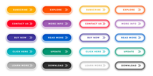 colorful and blank web button icon element vector image