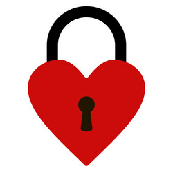 Heart shaped unlocked padlock red icon Royalty Free Vector