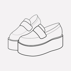 Platform shoes icon line element vector