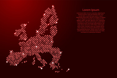european union map from red pattern rhombuses vector image