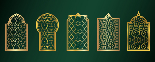 Arabic ornamental windows set Royalty Free Vector Image